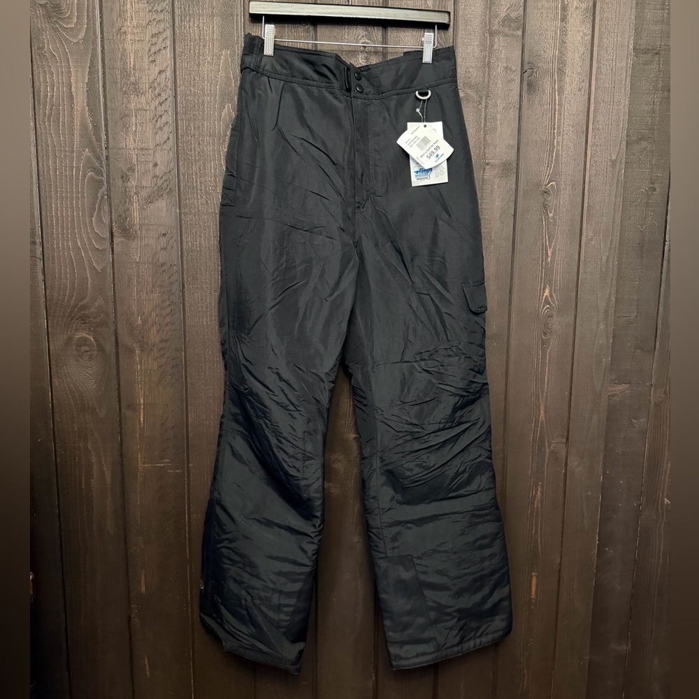 NWT Slalom Ski Snowboarding Pants Men's Sz M Black Pockets Waterproof W34 L32
